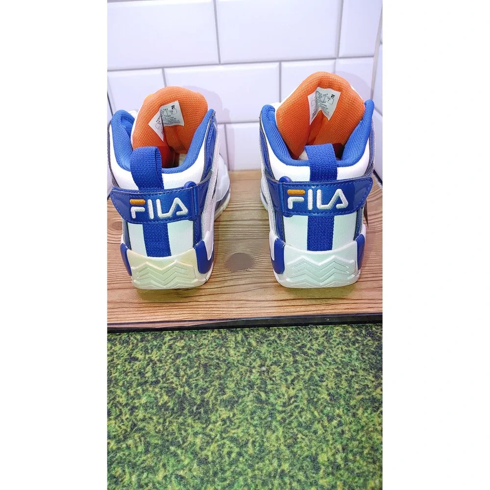 FILA 96 Basketball Sneakers Mens 8 White Blue New With Flaws Retro Grant Hill 2